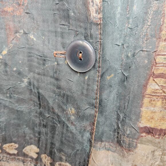 IC by Connie Jacket XXL Crinkle Satin Semi Sheer Multicolor Lagenlook Artsy - Picture 3 of 8